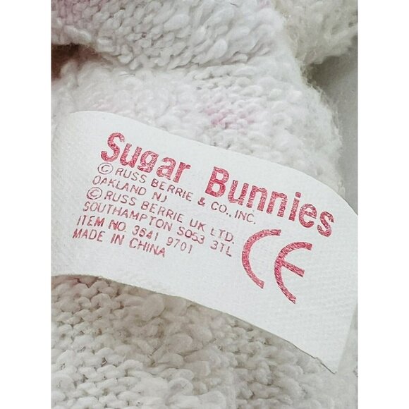 Russ Sugar Bunnies Pink Plush Rabbit Bunny Terry Cloth Easter 8 inch Squeaker - Picture 3 of 6